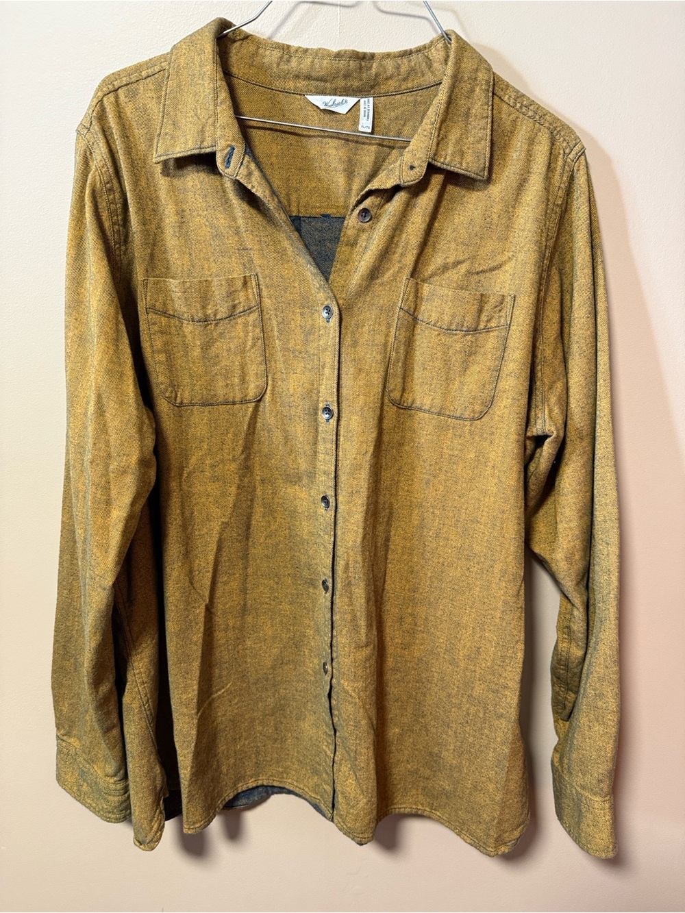 Woolrich Mustard Herringbone Button Shirt